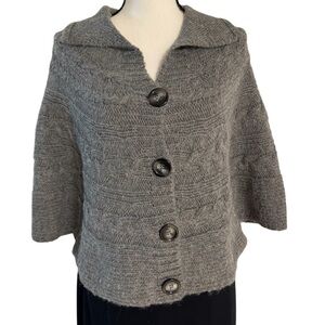 Stambecco Wool Blend Gray Cape Cardigan Size Large